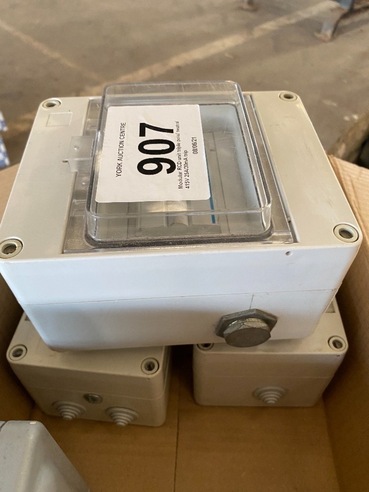 Modular RCD unit triple pole/ neutral 415V 25A/30mA trip | York ...