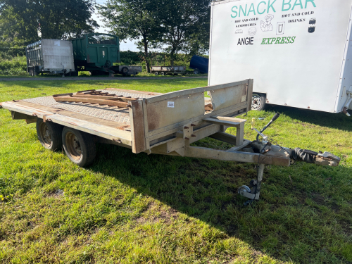 Bateson twin axle flatbed trailer with ramps
