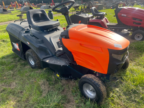 Feider new ride on mower, keys and manuals in office