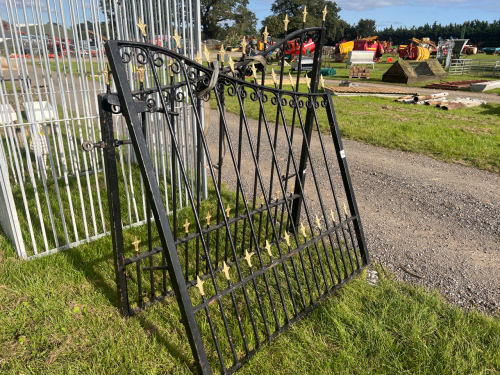 Pair of heavy duty wrought iron driveway gates, 10' x 5'