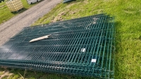 Pallet of 15 x CLD Eclipe green 18m V-mesh security panels, used 15 months for temporary compound