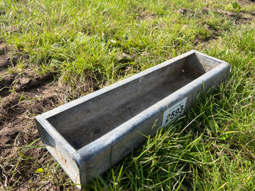 Small galvanised feed trough suit poultry etc