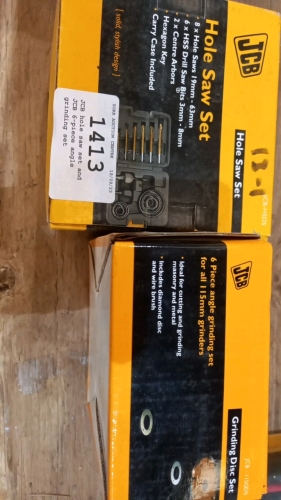 JCB hole saw set and JCB 6-piece angle grinding set