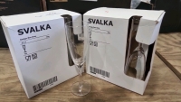Ikea Svalka champagne flutes 21cl/7oz clear glass. 2 x boxes of 6, bought 2022 and only used for 2 events, good condition