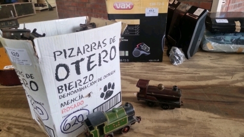 Vintage Hornby clockwork train engine, LNER 460, vintage Meccano clockwork train engine and various train track