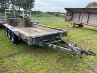 Ifor Williams 12ft tri-axle plant trailer, with ramps and keys