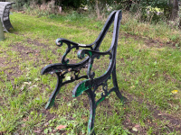 Pair of cast iron garden bench ends