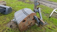 16 x New Holland 110kg weights mounted on a 3 point linkage frame