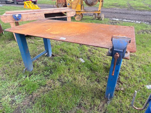 Large welding bench and vice