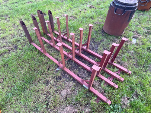 3 wall mounted timber/steel stock racking