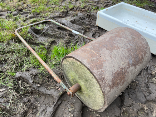 Steel and concrete lawn roller