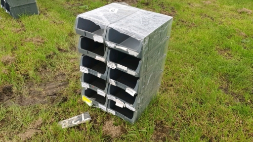 Plastic stackable lin bins storage boxes XL4x10, good clean condition ...