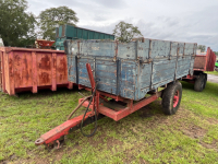 Wooden vintage tipping corn trailer
