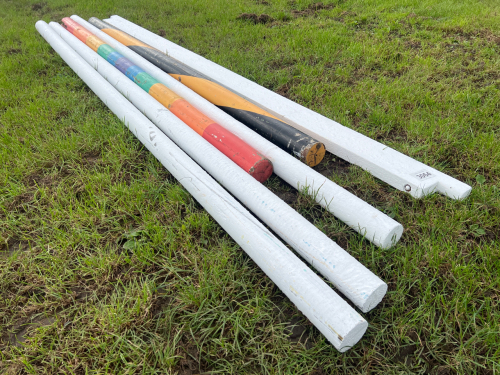Wooden horse jumps poles and planks
