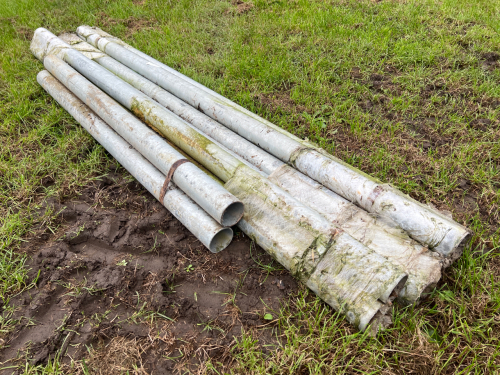 6 x round galvanised posts 2mx75mm, 2 x 1.5mx75mm, 1 x 6ftx100mm