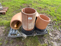 Pallet of 350mm clay bends with collars