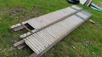 2 x 14ft aluminium tractor loading ramps, ex David Brown factory at Meltham