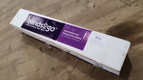 Brand new white black-out roller blind from Blinds to Go, 46.2cm wide, 42cm deep, in box with fixings