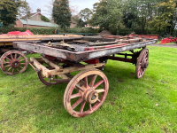 Horse drawn 4-wheeled rulley, partley restored - 2