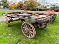 Horse drawn 4-wheeled rulley, partley restored - 3