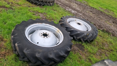 Pair of MF 28" tractor wheels and tyres