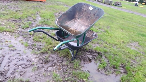 2 x rubber tyre wheelbarrows