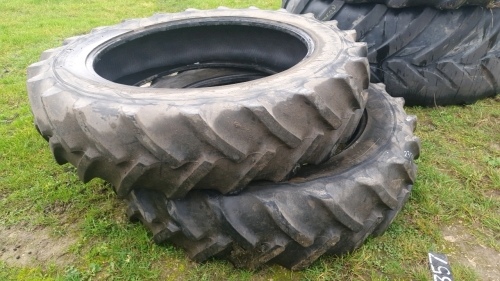 Pair 13.6/38 Goodyear tyres, 40\%