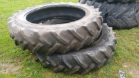 Pair 13.6/38 Goodyear tyres, 40\%