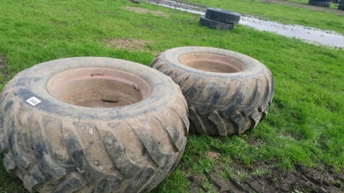 2 x wheels and tyres 600/55/26.5 Trelleborg flotation