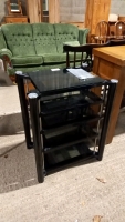 Partington Minim hi-fi rack, 5 shelves with toughened Italian glass in jet black finish