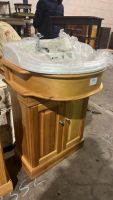 Brand new solid pine vanity unit with sink and taps