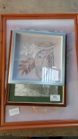 3 pictures including graphite drawing by H Treder, Late Autumn Lake Shore
