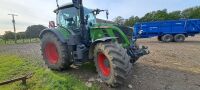 Fendt 722 Vario Gen 6 4wd tractor, Power Plus setting 2, front linkage, cab & front suspension, 4 double acting electric SCVs, additional tool box, 55kph Vario gearbox, 710/70R38 & 600/65R28 Trelleborg tyres. Manufacturer's warranty to 26.05.26 or 6000 h