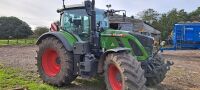 Fendt 722 Vario Gen 6 4wd tractor, Power Plus setting 2, front linkage, cab & front suspension, 4 double acting electric SCVs, additional tool box, 55kph Vario gearbox, 710/70R38 & 600/65R28 Trelleborg tyres. Manufacturer's warranty to 26.05.26 or 6000 h - 2