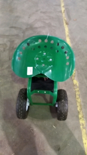 Wheeled garden trolley with seat