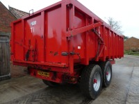 1996 Triffitt 12T tandem axle grain trailer c/w extension to 14T, hydraulic end door, super singles - 3