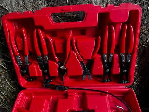 Hose, clamps, pliers