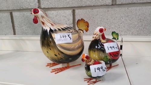 3 Ceramic rocking rooster by Gallo