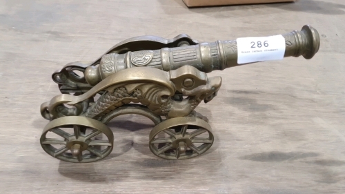 Brass cannon ornament