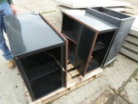 6 x Bliby black plastic double space pig hopper feeders