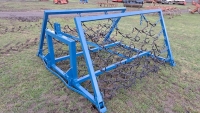14' mounted grass harrows c/w new mat