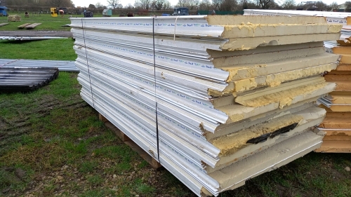 10x insulated panels 8ft x 4ft (approx) steel both sides approx 10mm thick