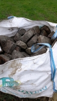 Bulk bags of red granite cobbles