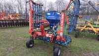 Opico 5m spring tine grass harrow with Opico Air 8 seeder