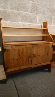 Small pine sideboard and separate bookcase