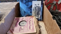 Box of LPs, 78s and singles