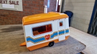 Vintage 1980s orange Sindy caravan, no box