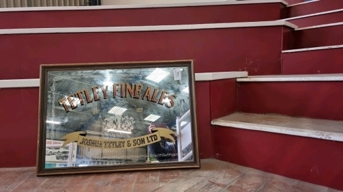 Large Tetley Brewery advertising pub mirror