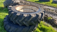 2 x 18.9/38 wheels and tyres ex Case International 955