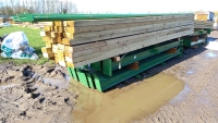 Steel portal framed building 60 ft x 25 ft approx., 12 ft to eaves, timber roof purlins, 2 wind braces, 10 legs, 5 rafters